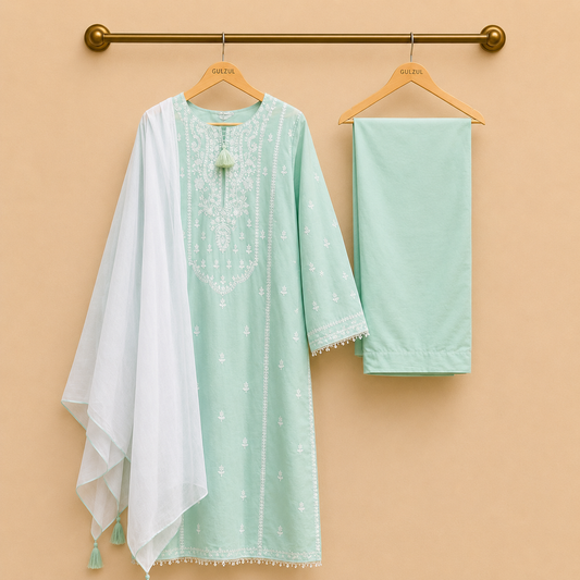 Aqua Fresh Elegant 3-Piece Lawn Ensemble