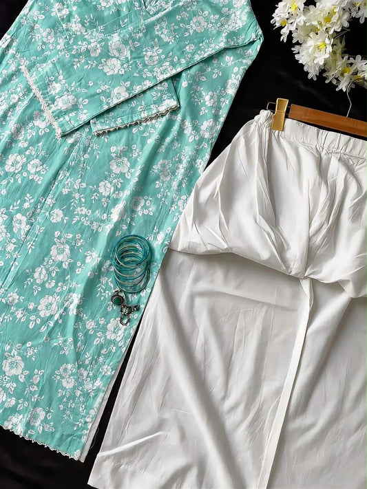 GULZUL| Wavy Floral  Signature 2-Piece Lawn Ensemble