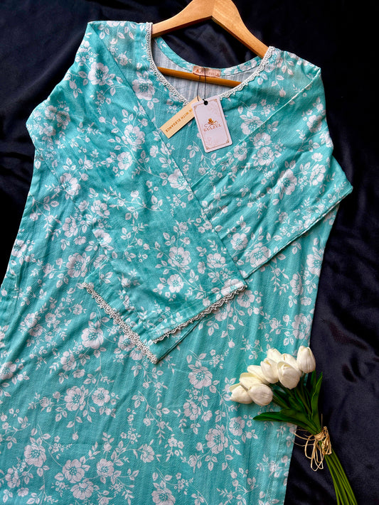 GULZUL| Wavy Floral  Signature 2-Piece Lawn Ensemble