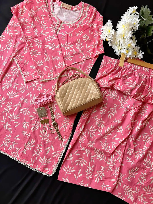GULZUL | Classic FloraElegant 2-Piece Summer Ensemble