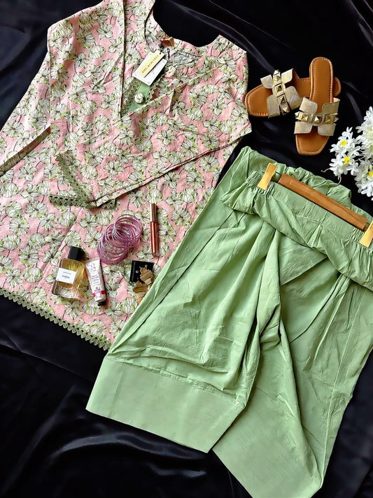 GULZUL | Pistachio Bloom Signature 2-Piece Lawn Ensemble