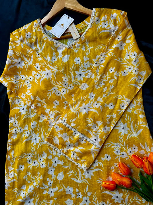 GULZUL | Sunlit Petals Signature 2-Piece Lawn Ensemble