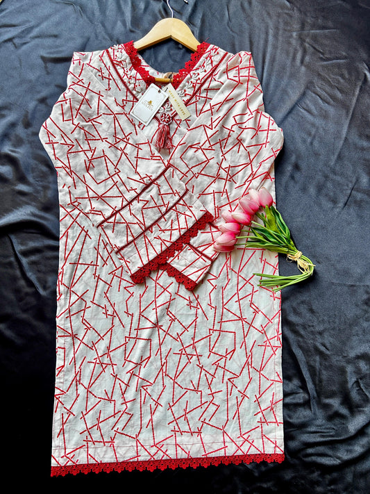 GULZUL | Cherry Pearl Stripe Clean 2-Piece Summer Ensemble