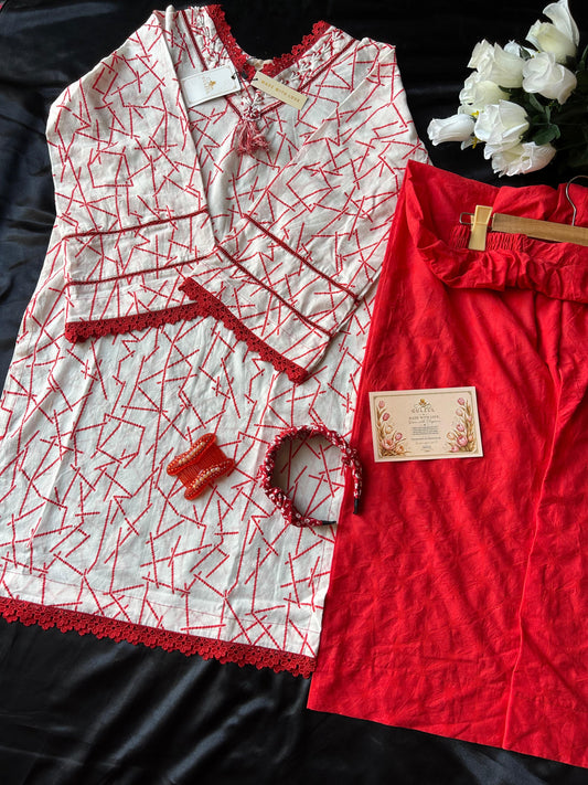 GULZUL | Cherry Pearl Stripe Clean 2-Piece Summer Ensemble