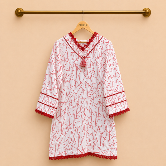 Cherry Pearl Stripe Clean 2-Piece Summer Ensemble