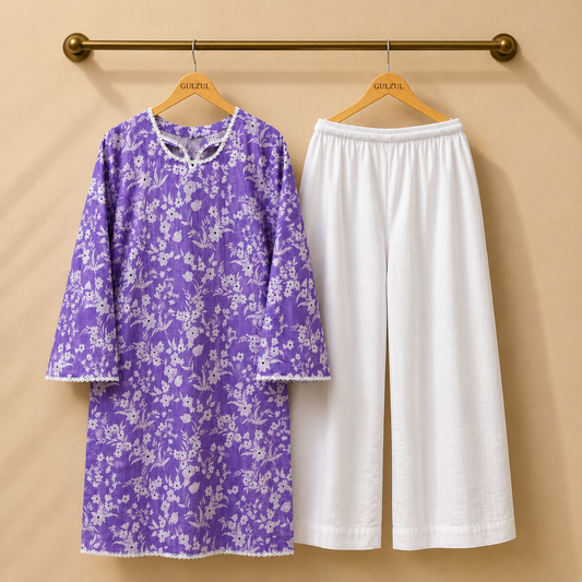 Lavender Bloom 2-Piece Lawn Suit